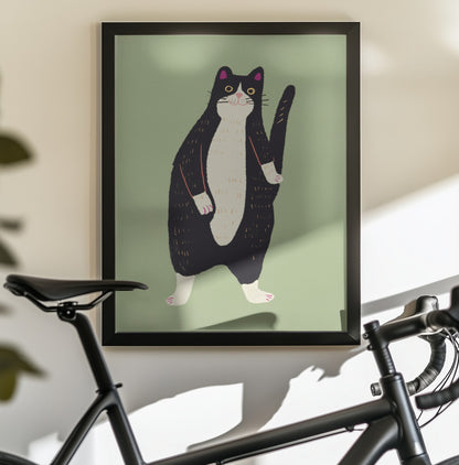 Black and white cat 02 - Poster / Art Print - interiör