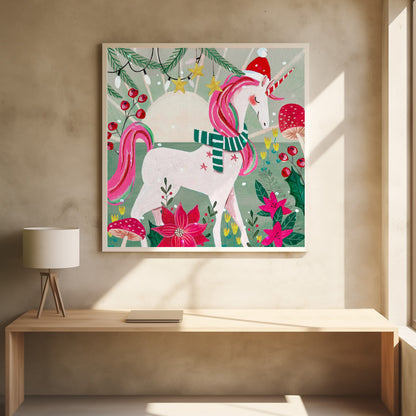 Christmas Unicorn - Poster / Art Print - interiör