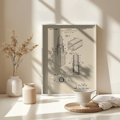 Case for Lipstick Patent 1952 - Poster / Art Print - interiör