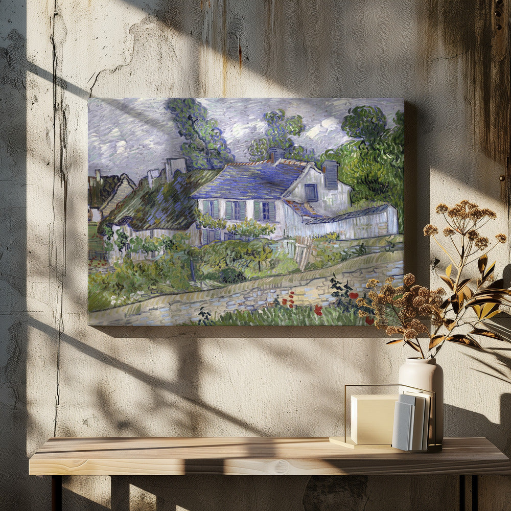 Vincent Van Gogh's Houses At Auvers (1890) Famous - Poster / Art Print - interiör