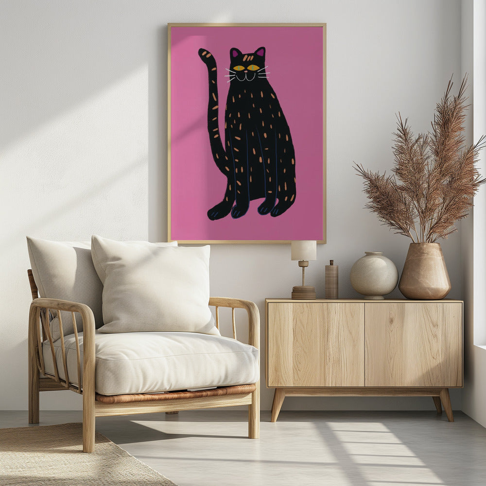 Black cat - Poster / Art Print - interiör