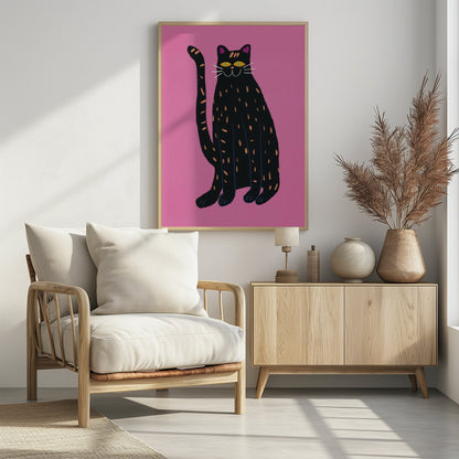Black cat - Poster / Art Print - interiör