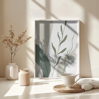 Green Abstract Leaves No 1 - Poster / Art Print - interiör