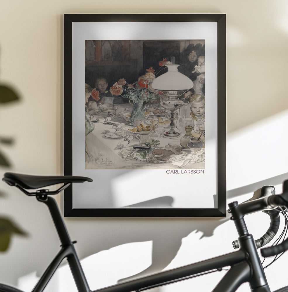Around the Evening Lamp (1900) - Poster / Art Print - interiör