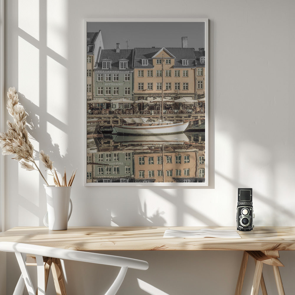 COPENHAGEN VINTAGE Quiet Nyhavn - Poster / Art Print - interiör