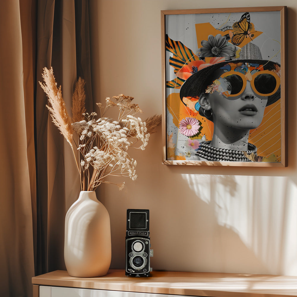 The Collage Girl No 1 - Poster / Art Print - interiör