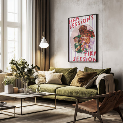Amber and Green - Poster / Art Print - interiör