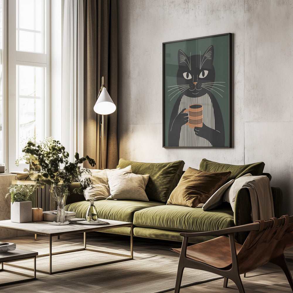Morning Cat - Poster / Art Print - interiör