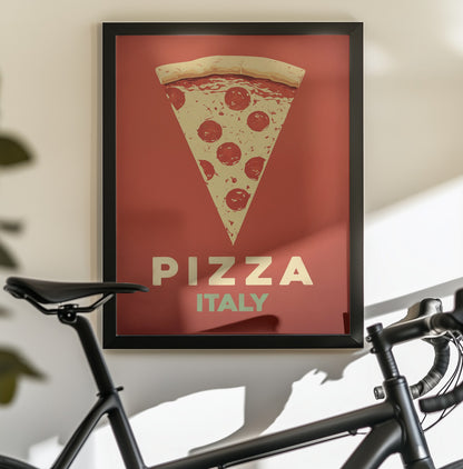 Pepperoni Pizza Slice - Poster / Art Print - interiör