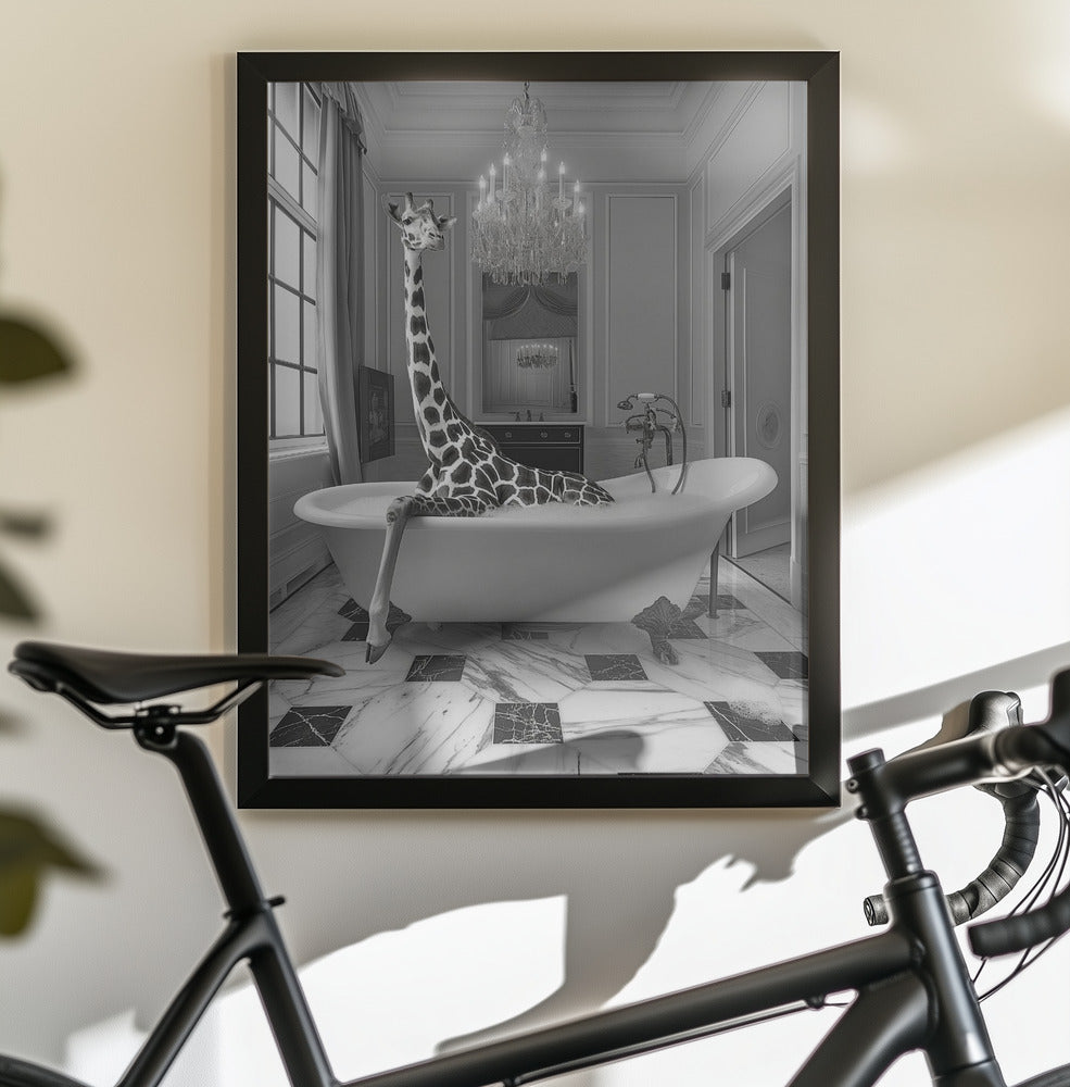 Giraffe Glam Soak - Poster / Art Print - interiör