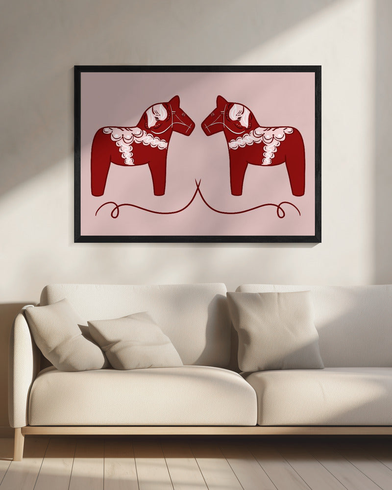 Dala Horses - Poster / Art Print - interiör