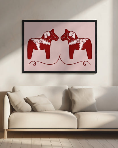 Dala Horses - Poster / Art Print - interiör