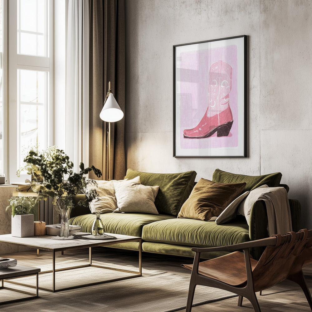 P&amp;c Cowgirlboot - Poster / Art Print - interiör