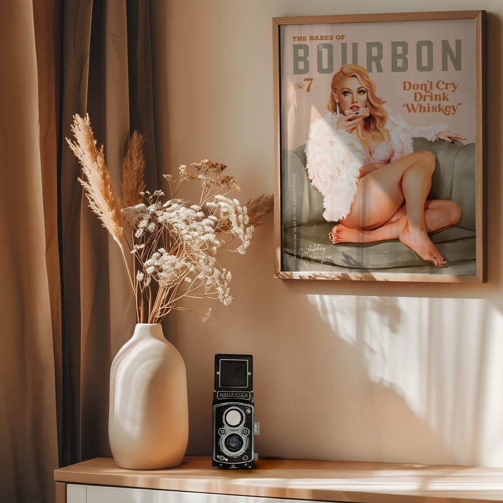 Babes of Bourbon Vol 7 Sexy Vintage Whiskey Pinup Girl - Poster / Art Print - interiör