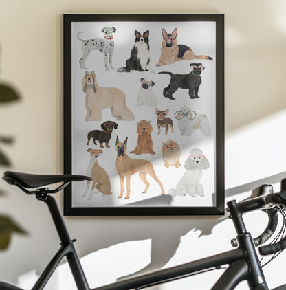 Dogs in glasses Print - Poster / Art Print - interiör
