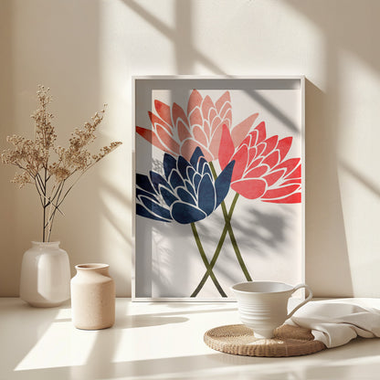 Three Dancing Blossoms - Poster / Art Print - interiör