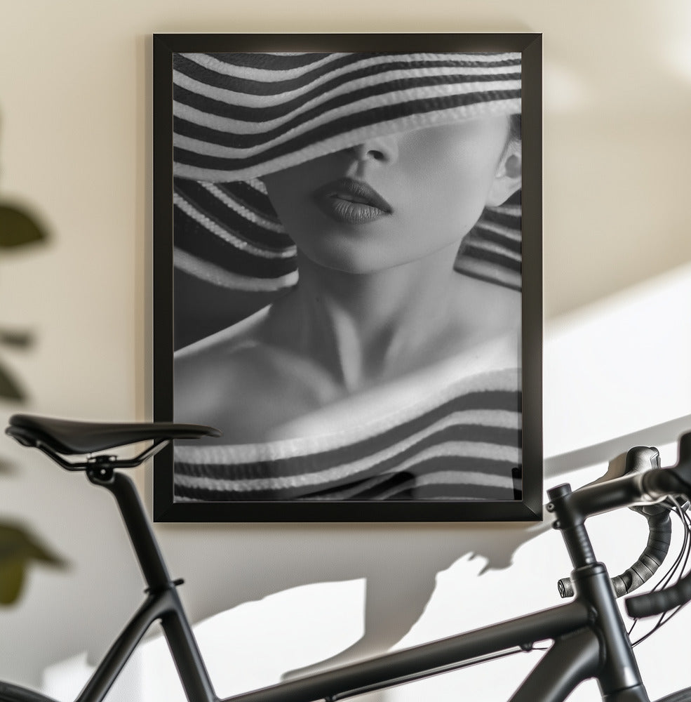 Lady in stripes - Poster / Art Print - interiör