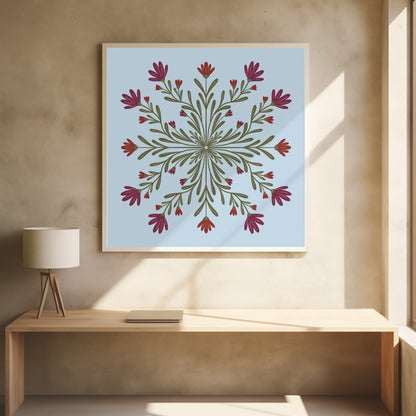 Symmetrical Floral Pattern - Poster / Art Print - interiör
