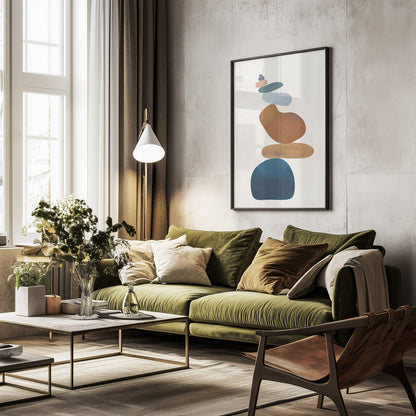 Colorful Stone Balance - Poster / Art Print - interiör