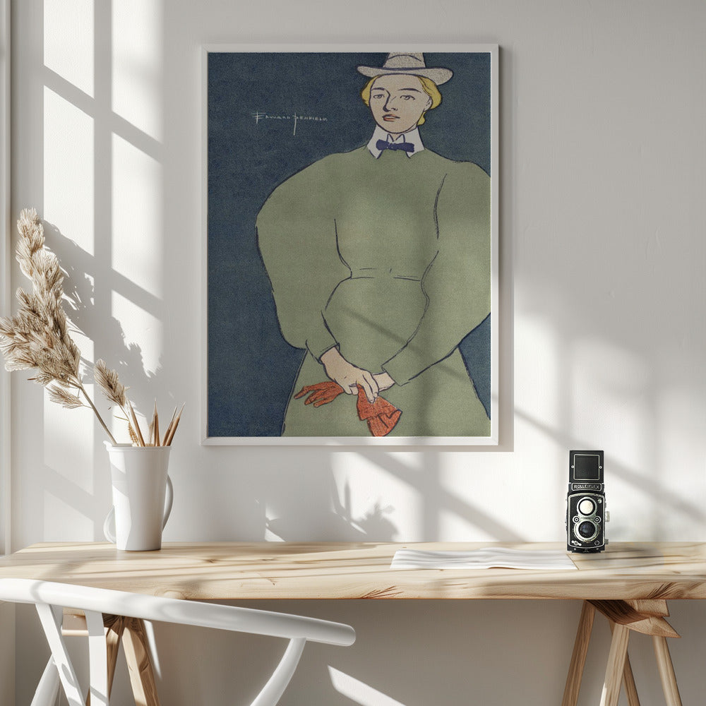 Woman Holding Gloves (1896) - Poster / Art Print - interiör