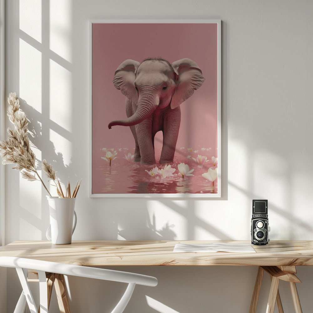 Young Elephant - Poster / Art Print - interiör