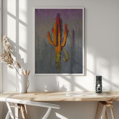 Colorful Cactus Painting - Poster / Art Print - interiör