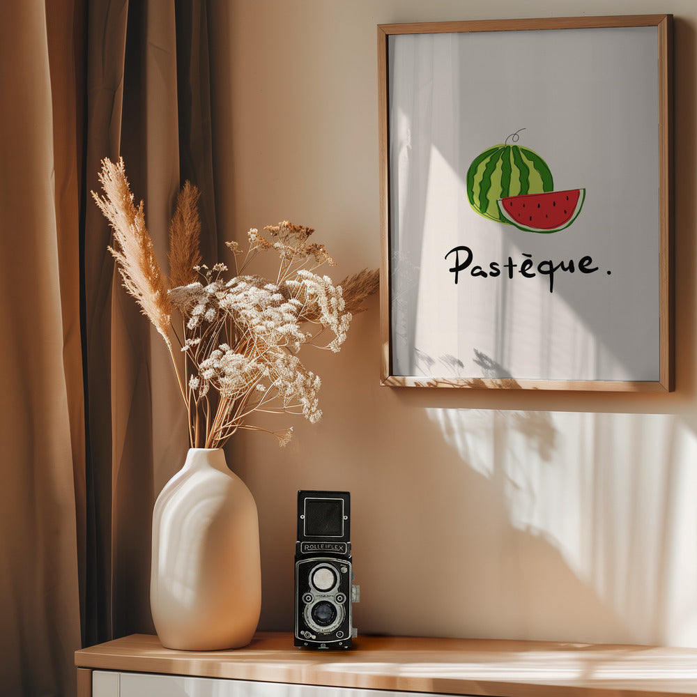 Modern French Fruits Collection "Watermelon / Pastèque" - Poster / Art Print - interiör