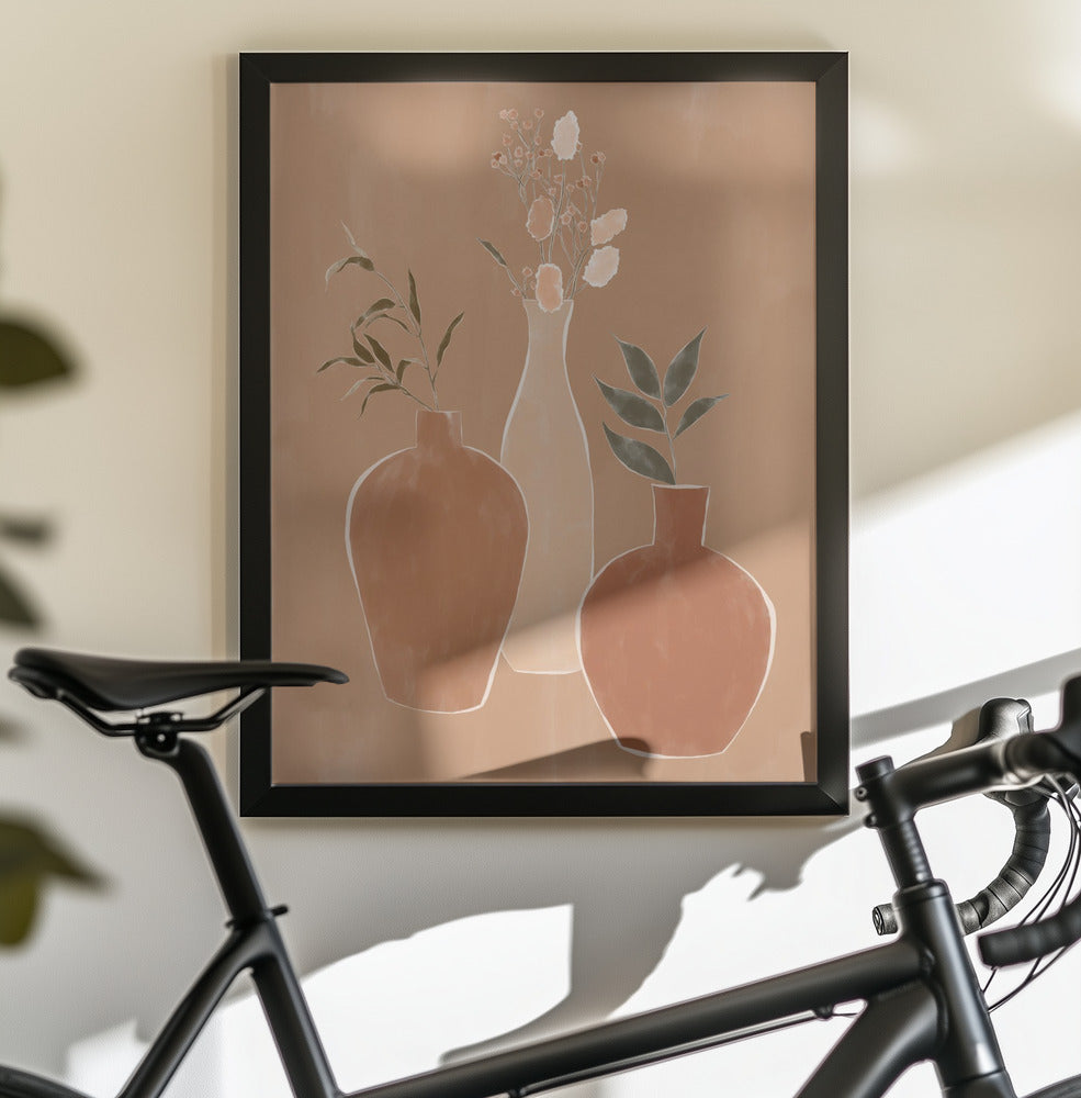 Set of Flower Vases - Poster / Art Print - interiör