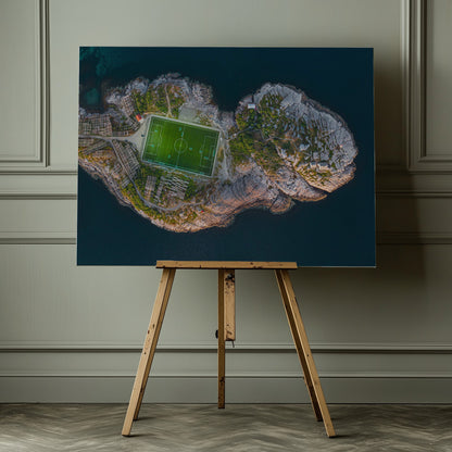 Football field on the edge of the world - Poster / Art Print - interiör