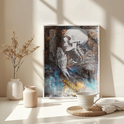 Funny Scull Drawing Illustration 48 - Poster / Art Print - interiör