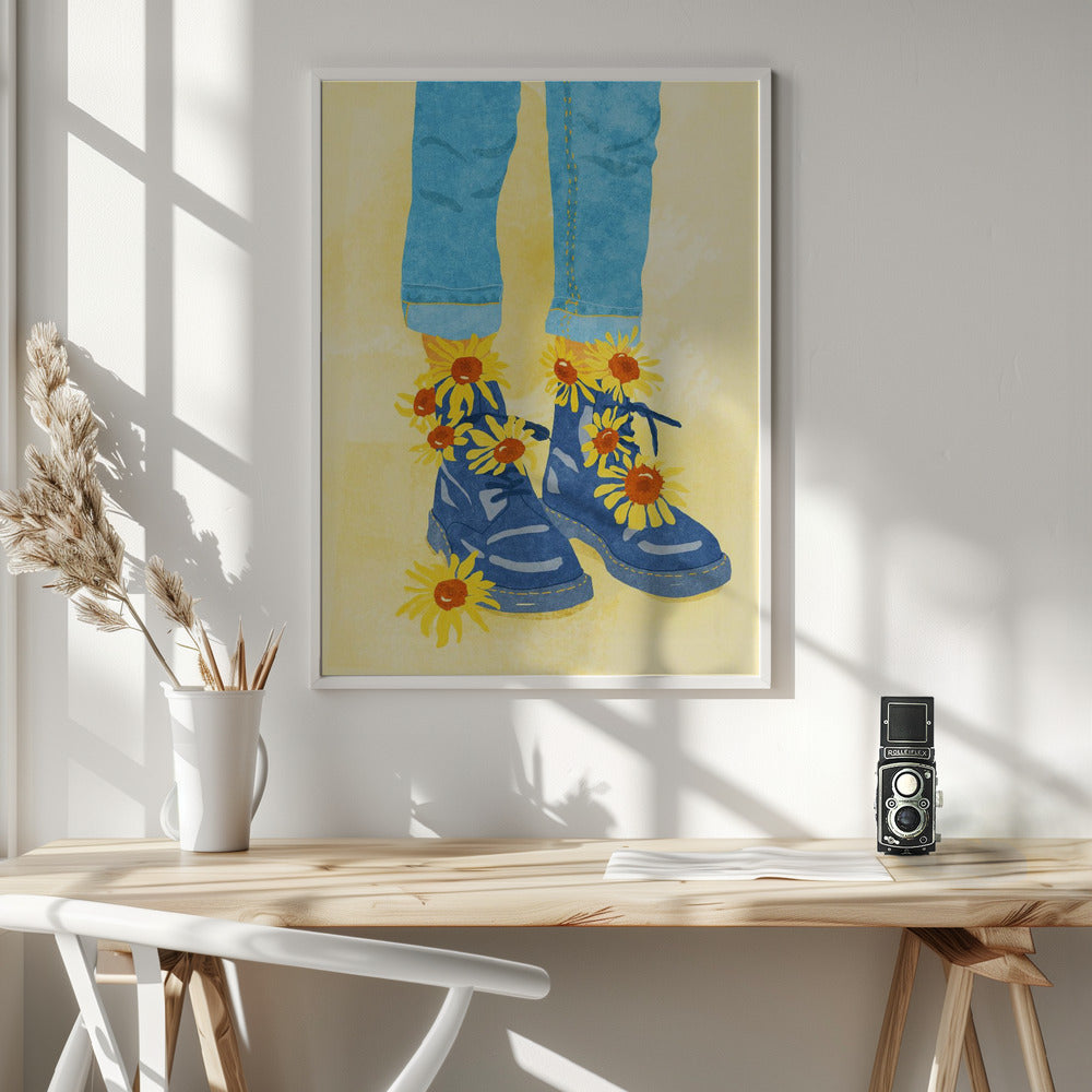 Sunflower Walk - Poster / Art Print - interiör