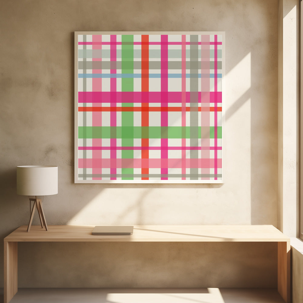 X-Mas Winter tartan pattern - Poster / Art Print - interiör