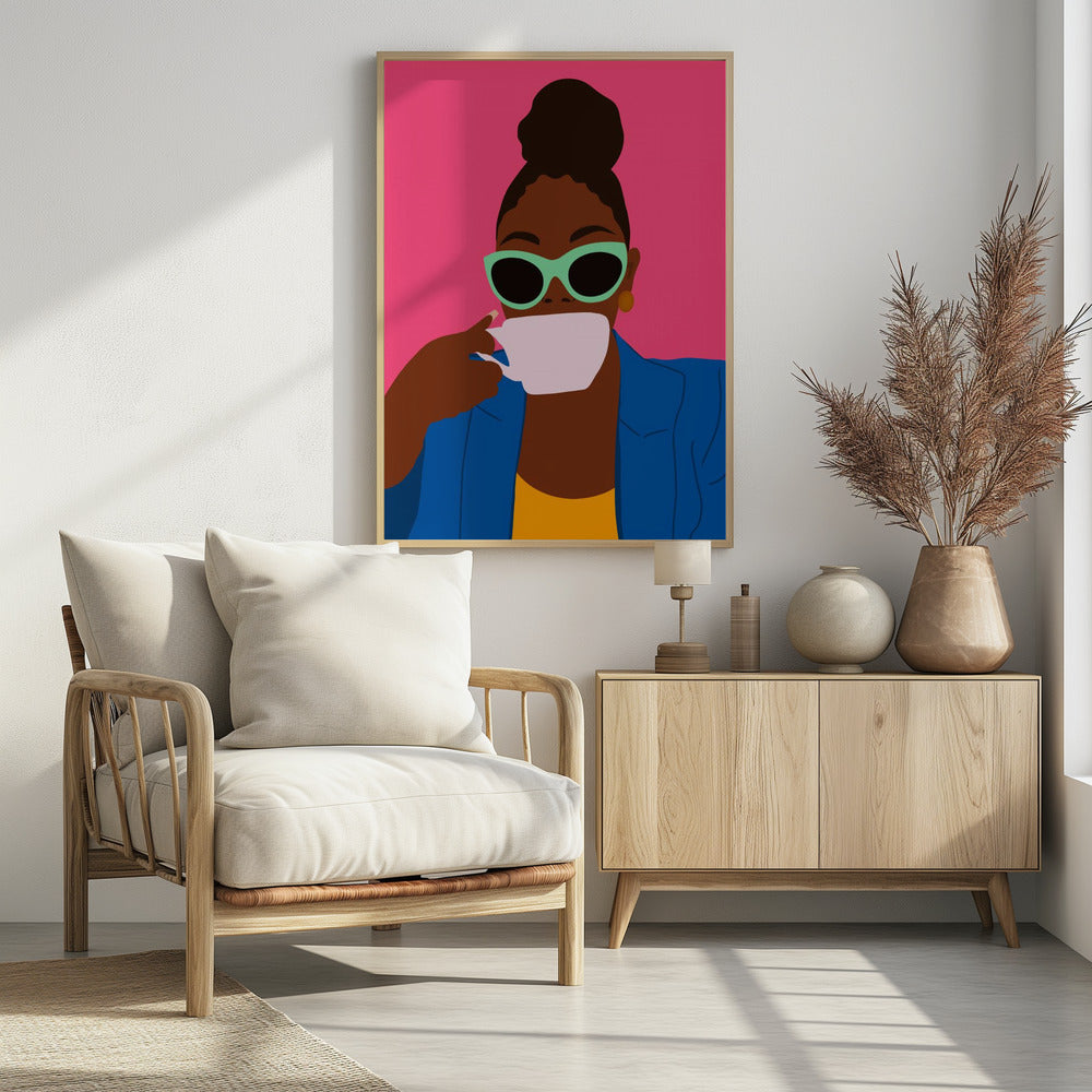 Women Drinking Coffee - Poster / Art Print - interiör