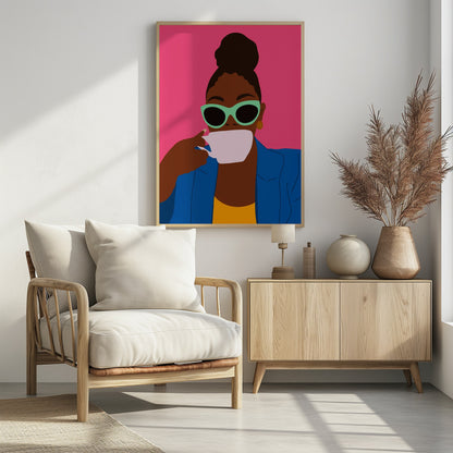 Women Drinking Coffee - Poster / Art Print - interiör