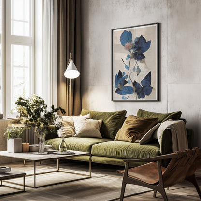 Blue Dry Flowers - Poster / Art Print - interiör
