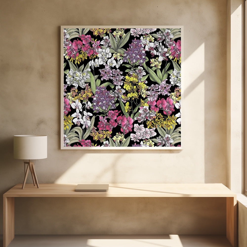 Colorful Flowers Pattern - Poster / Art Print - interiör