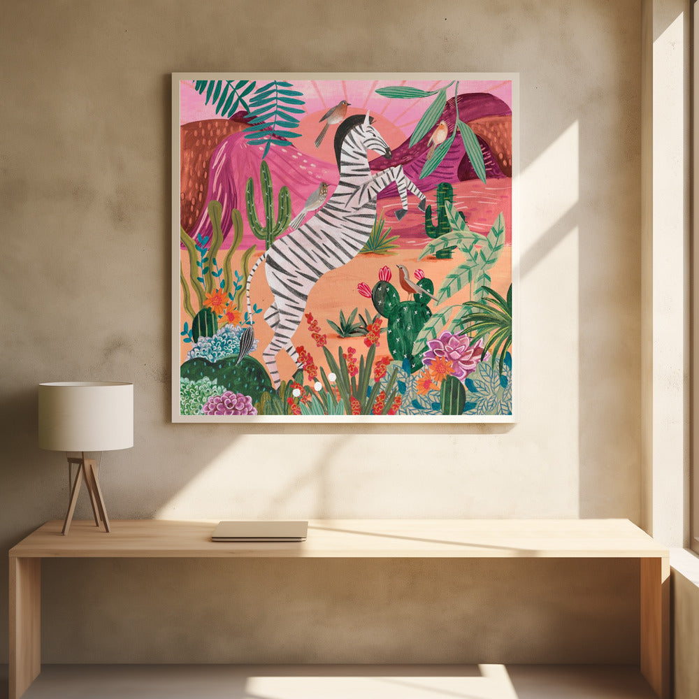 Zebra in the mountains - Poster / Art Print - interiör