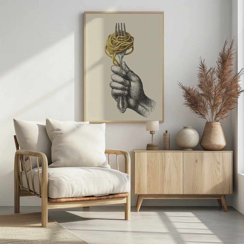 Spaghetti On a Fork - Poster / Art Print - interiör
