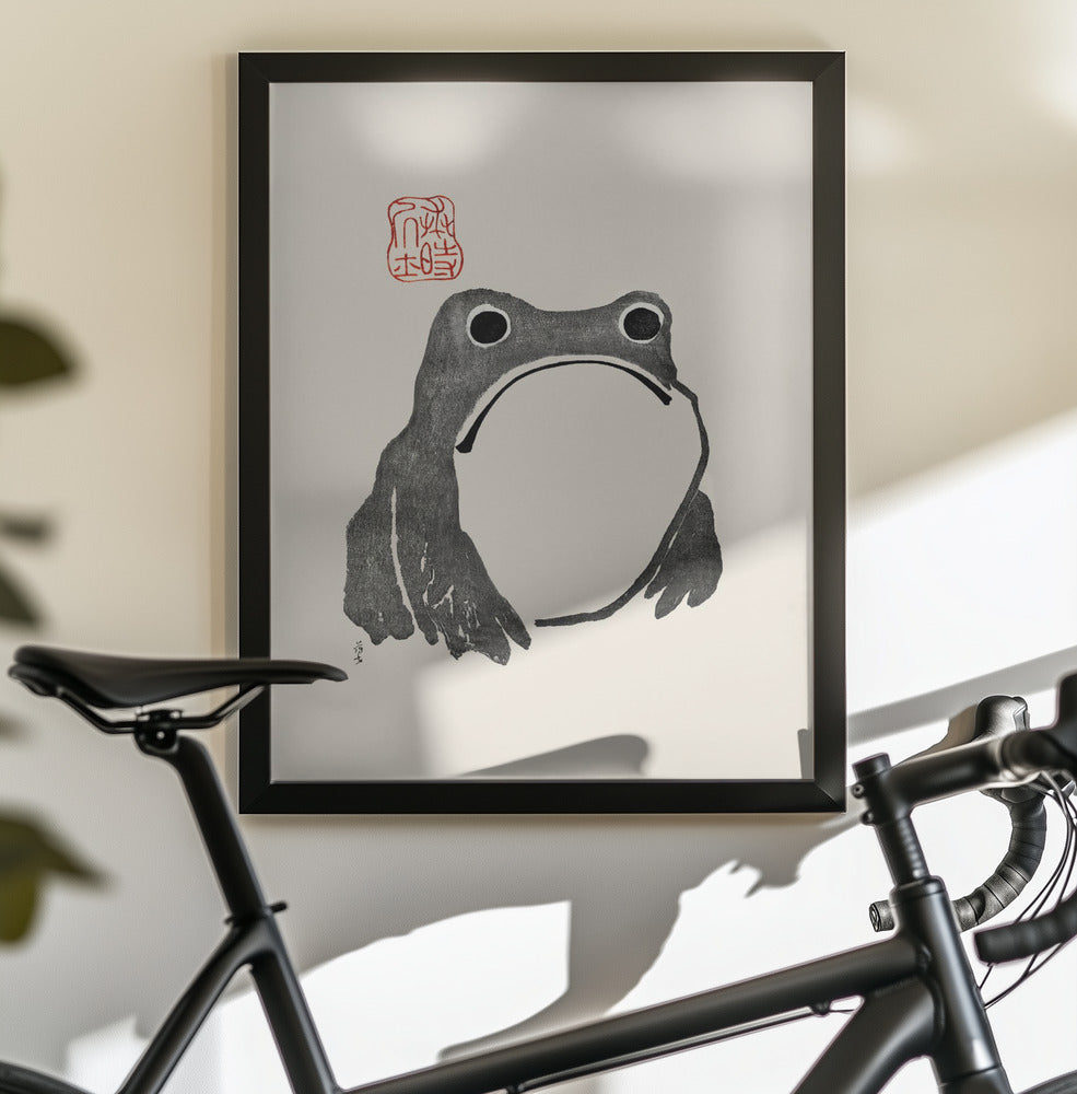 Grumpy Frog I Black - Poster / Art Print - interiör