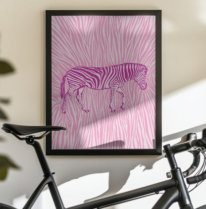 African Zebra striking camouflage - Poster / Art Print - interiör