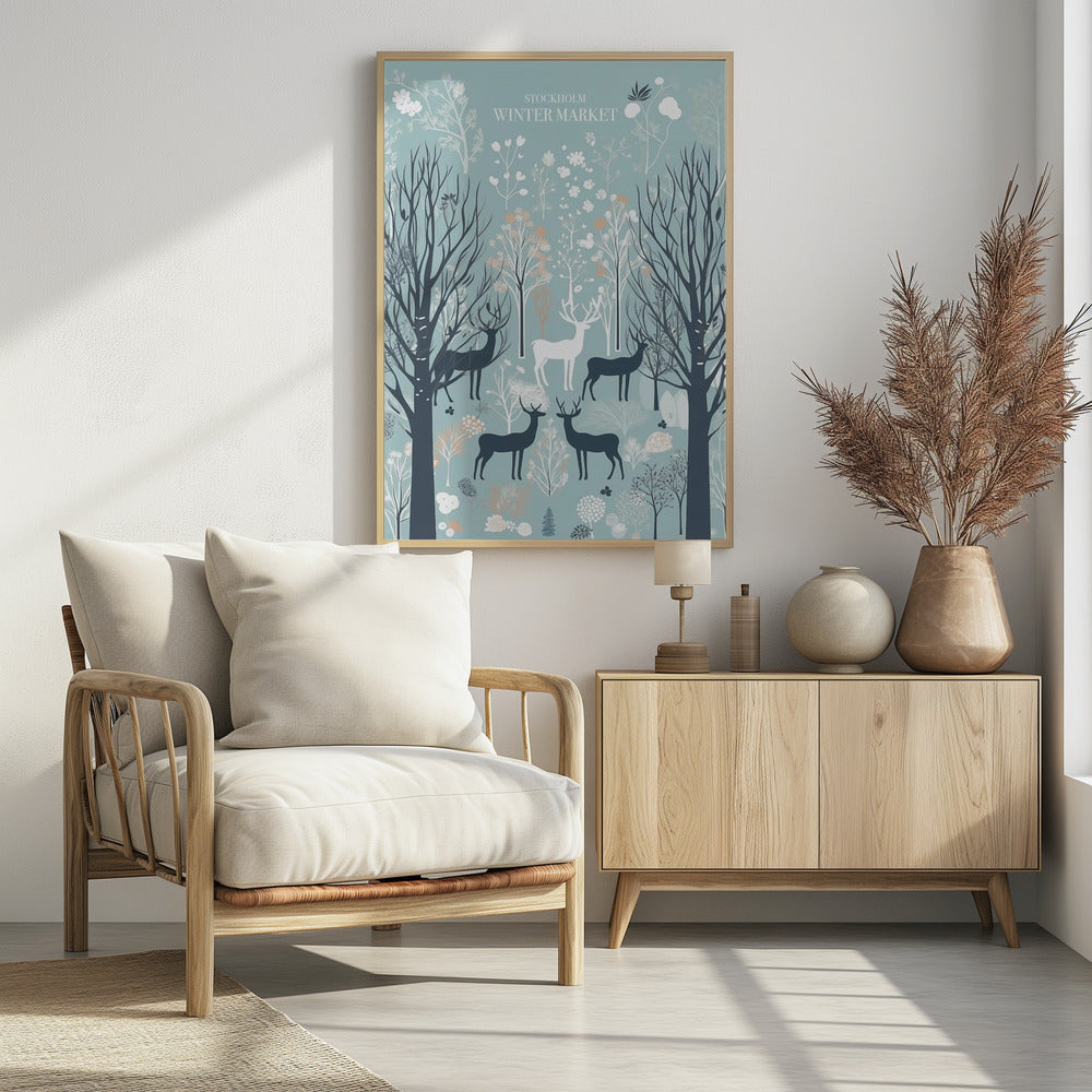 Stockholm Winter Market - Poster / Art Print - interiör