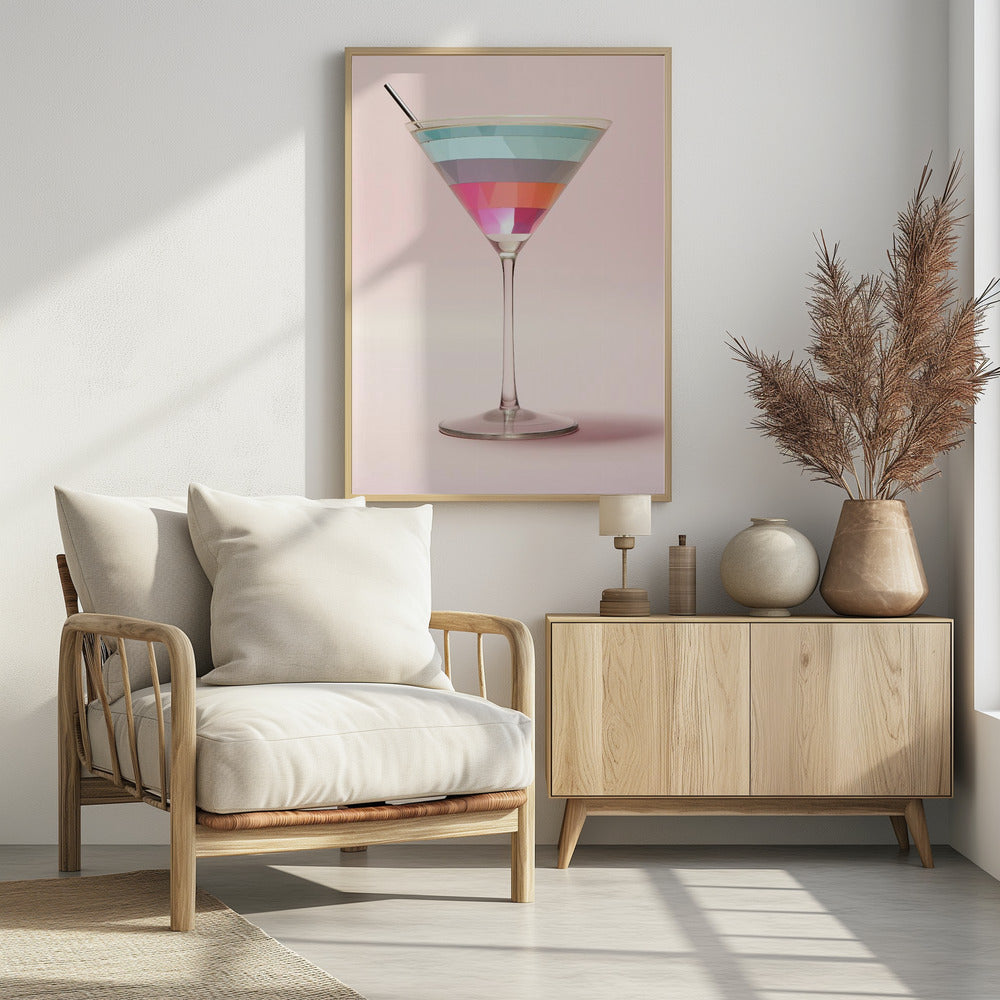 Striped Martini - Poster / Art Print - interiör