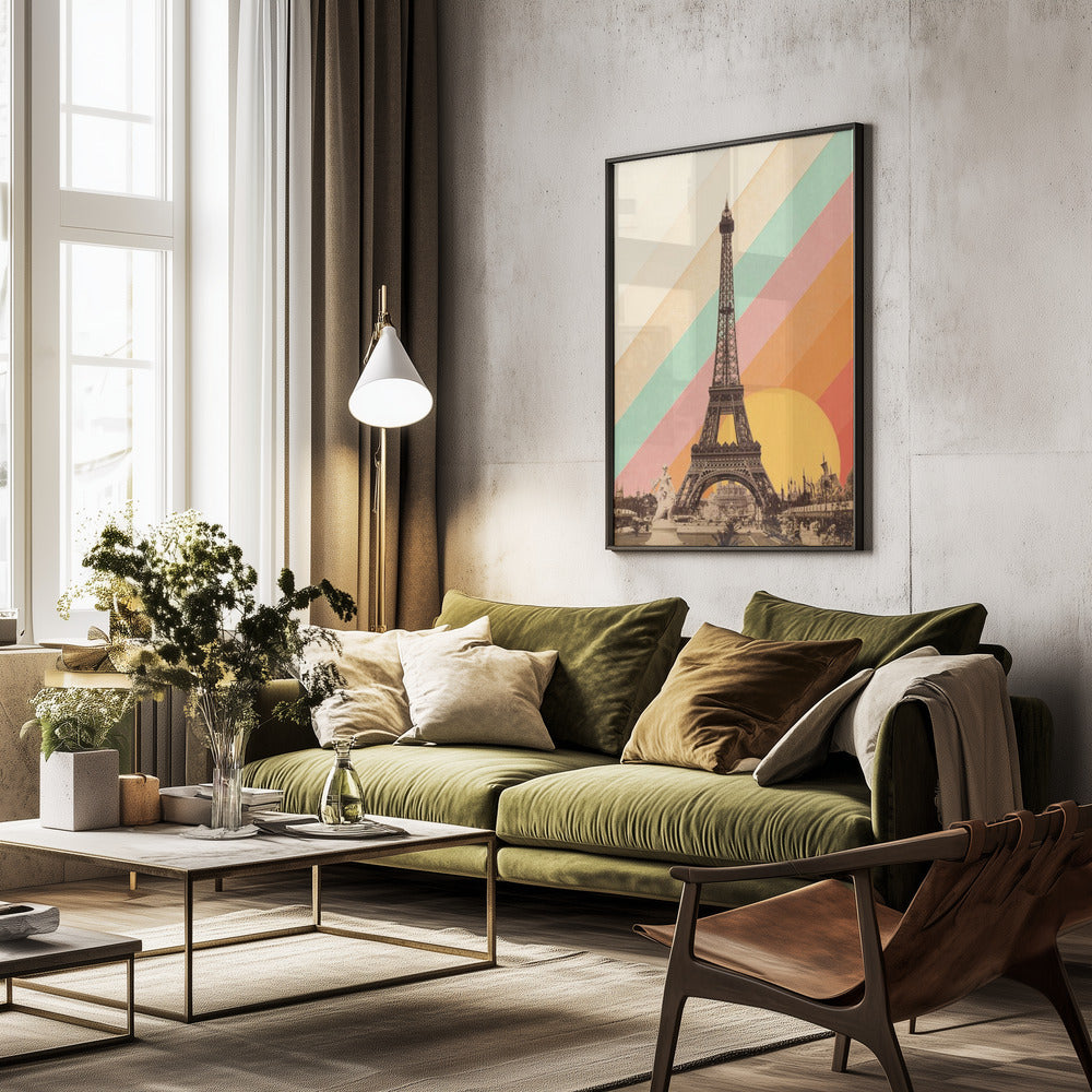 Eiffel Tower Rainbow - Poster / Art Print - interiör