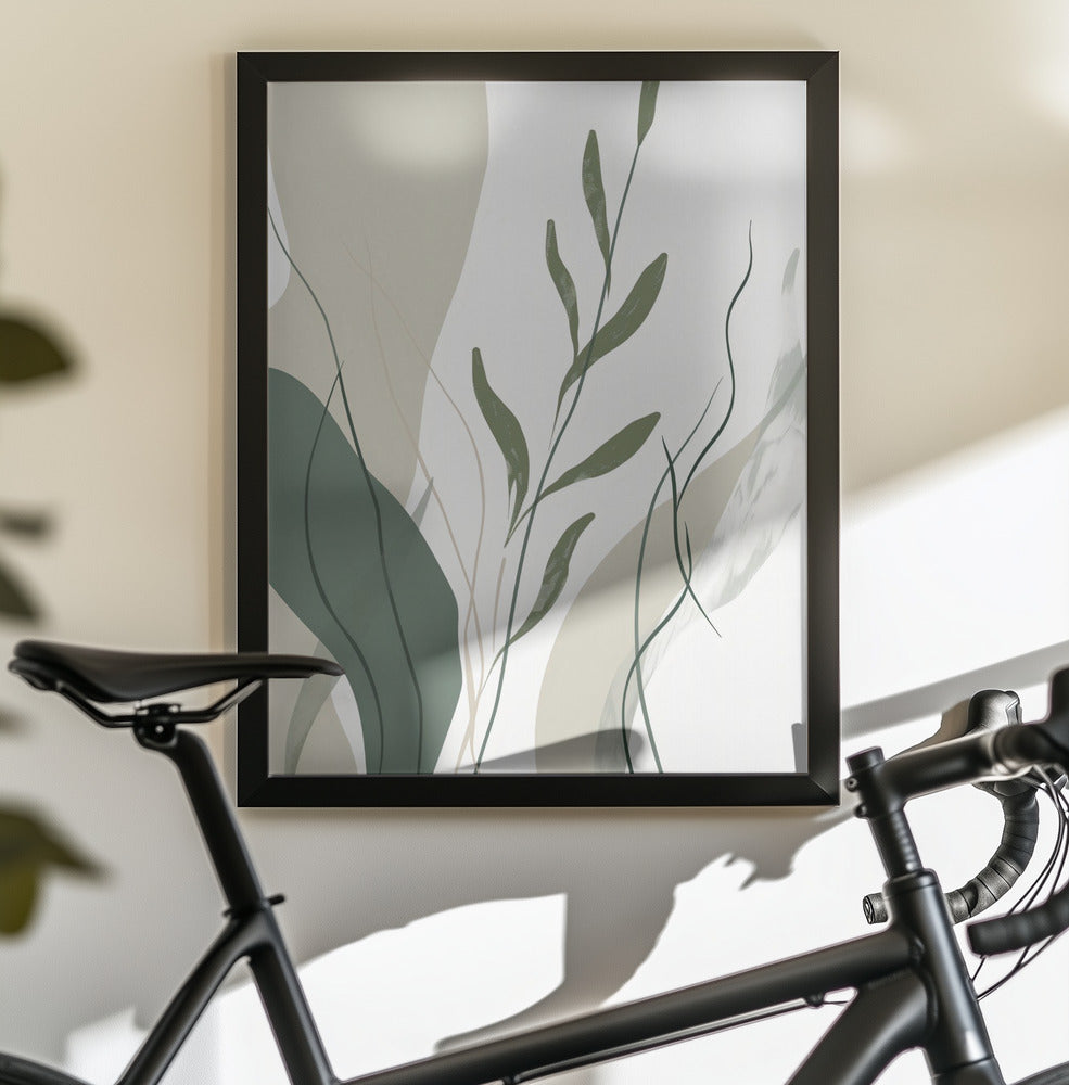 Green Abstract Leaves No 1 - Poster / Art Print - interiör