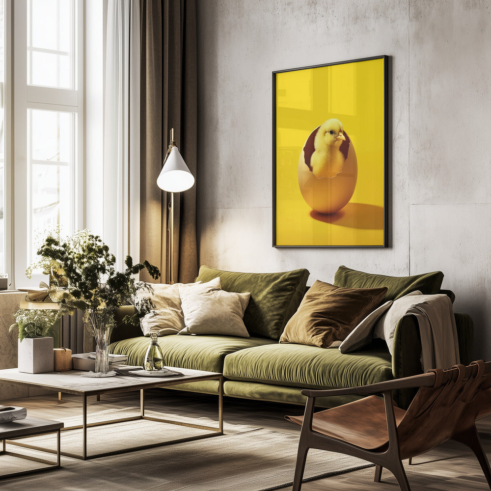 Yellow Chicken - Poster / Art Print - interiör