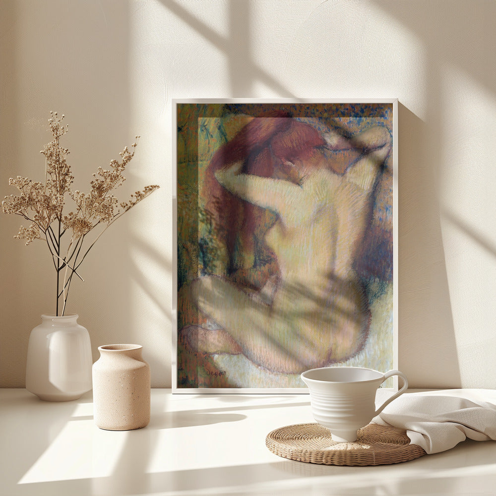 Woman Combing Her Hair - Poster / Art Print - interiör