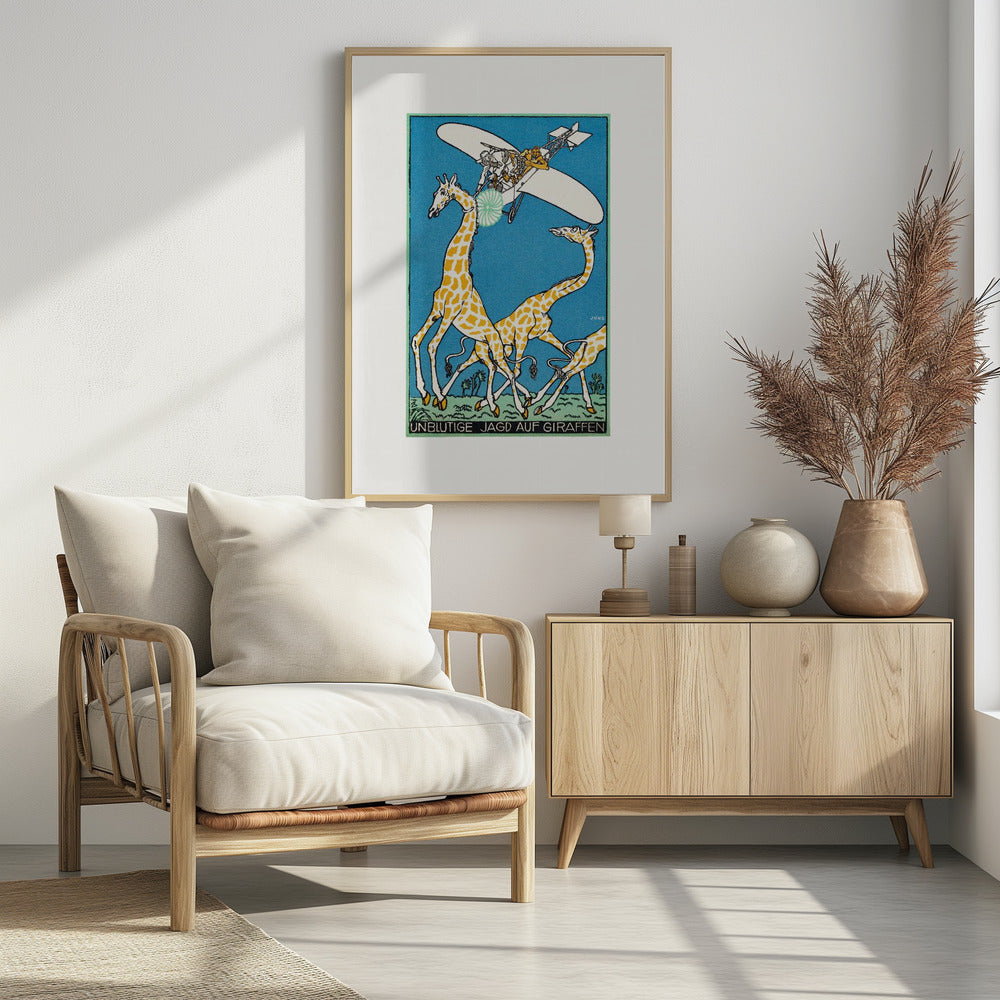 Bloodless Giraffe Hunt - Poster / Art Print - interiör
