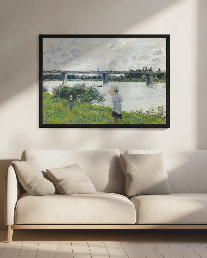 Claude Monet's the Promenade With the Railroad Bridge, Argenteuil (1874) - Poster / Art Print - interiör