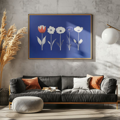 Five Flowers - Poster / Art Print - interiör