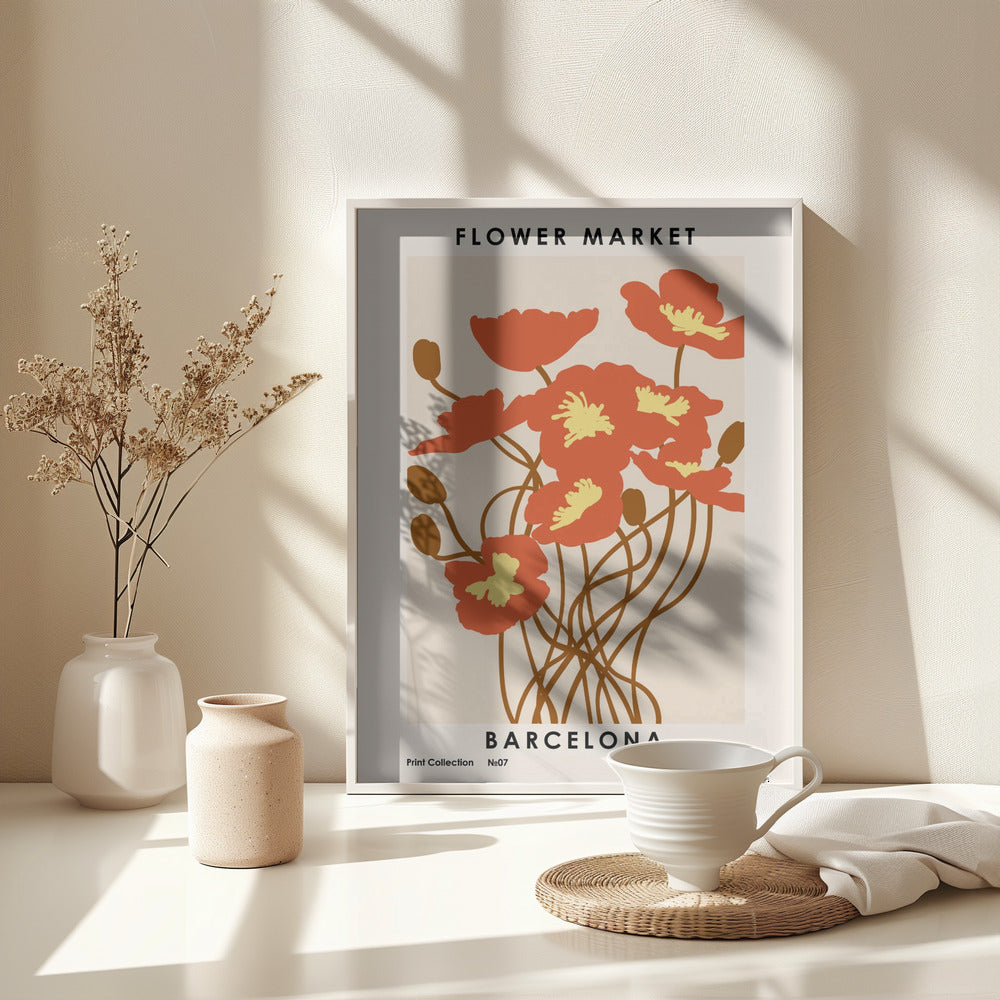 Flower Market. Barcelona - Poster / Art Print - interiör